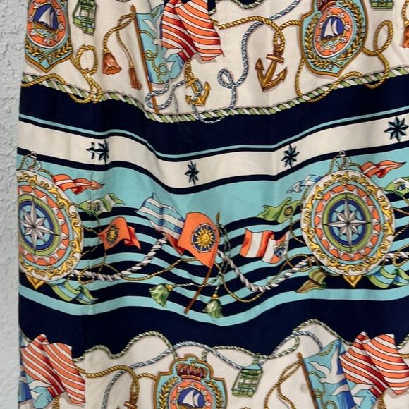 Talbots Petite Wrap Skirt - Size 8, Nautical Print - Picture 2 of 10